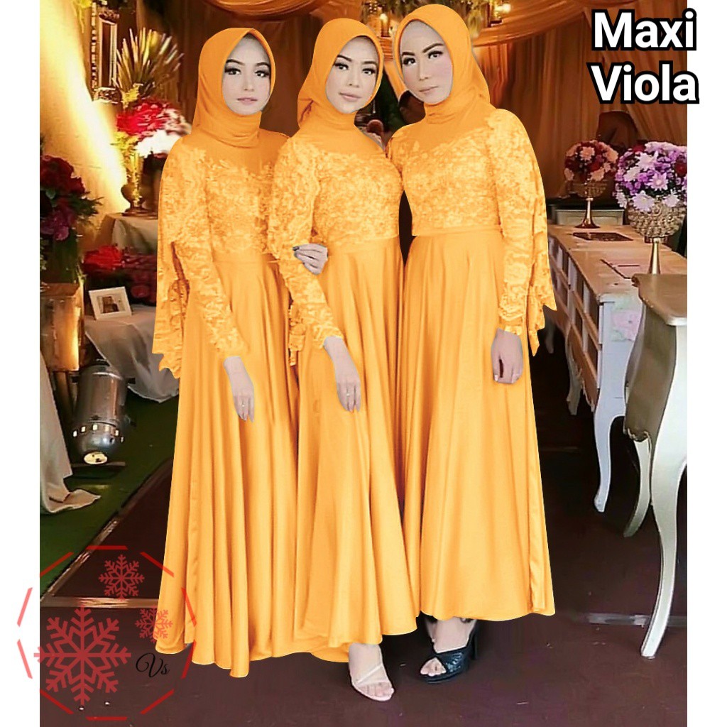 MAXI DRESS VIOLA 3UKURAN / MAXI DRESS BRUKAT VIOLA BEST SELLER !!!