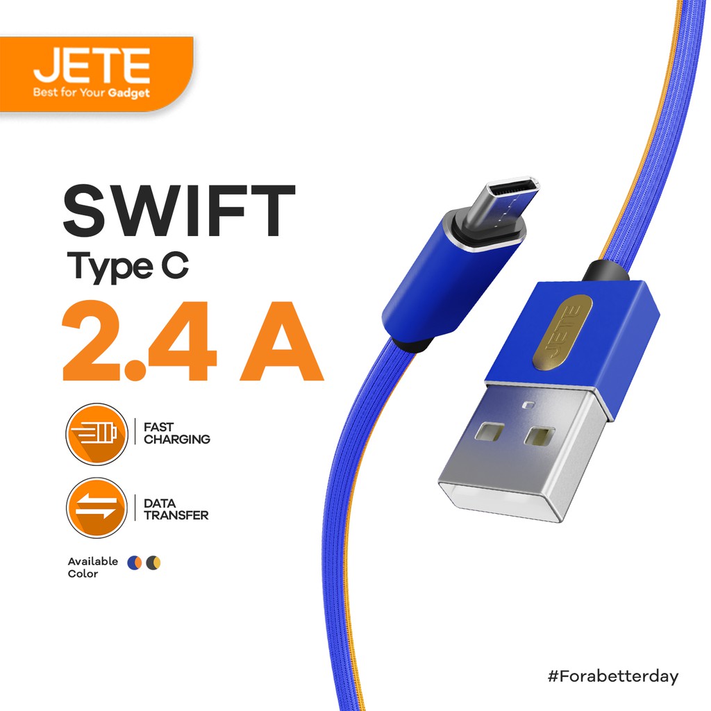 Kabel Data Kabel USB Type C Fast Charging JETE Swift - Garansi 2 Tahun