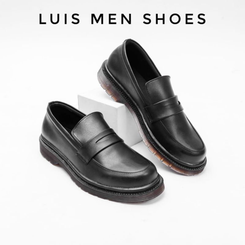 Sepatu Slip on Pria Loafers Docmart Original &quot;LuisMEN&quot; sepatu casual | sepatu formal pria hitam