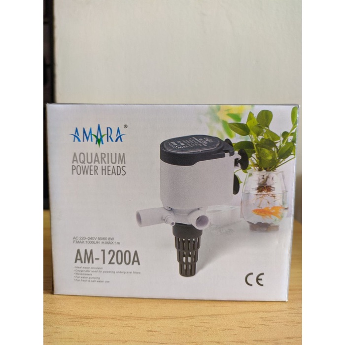 Pompa Air Celup Aquarium Power Head Amara AM-1200A AM1200A AM 1200A Mesin Aquascape Akuarium Murah Low Watt