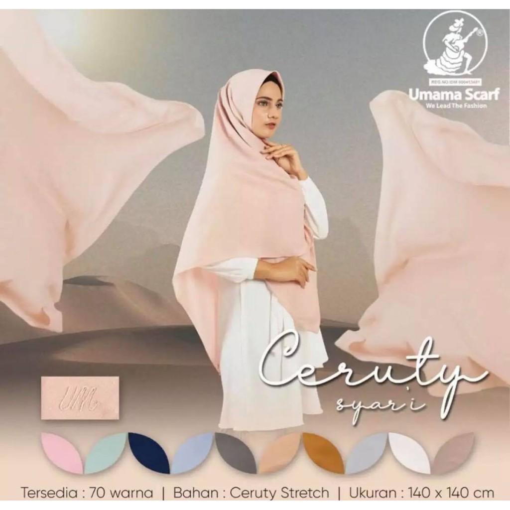 SEGI EMPAT UMAMA SYARI CERUTY / SAUDIA SYAR'I / HIJAB JILBAB KERUDUNG JUMBO CERUTY by umama scraft