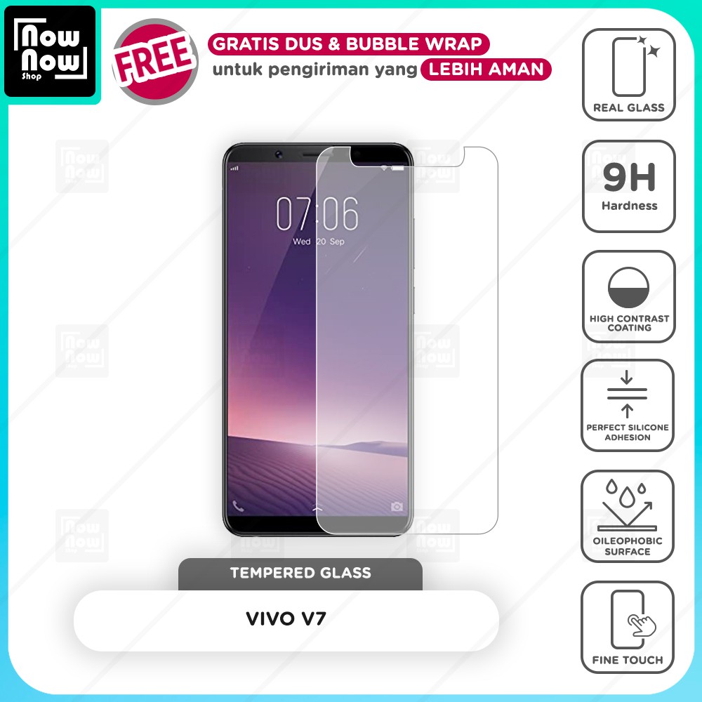 Tempered Glass Anti Gores VIVO V7 Screen Guard Protector 9H Kaca Temperglass