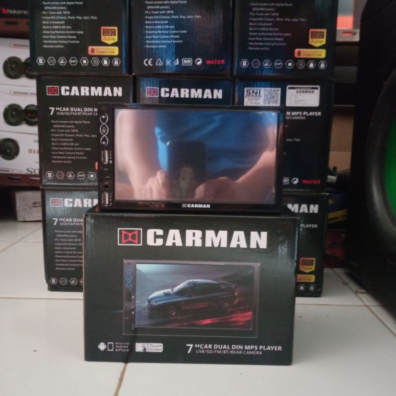 Carman Head Unit Double Din TV Mobil Universal 7 Inch