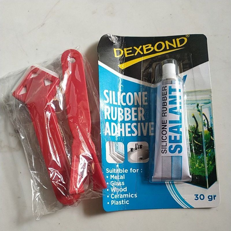 

Perapih Lem Kaca & Lem Dexbond 30gr (Paket 2 in 1) Lem Kaca Silicone Sealant - Pisau pemotong Kaca Finder & Stamvick
