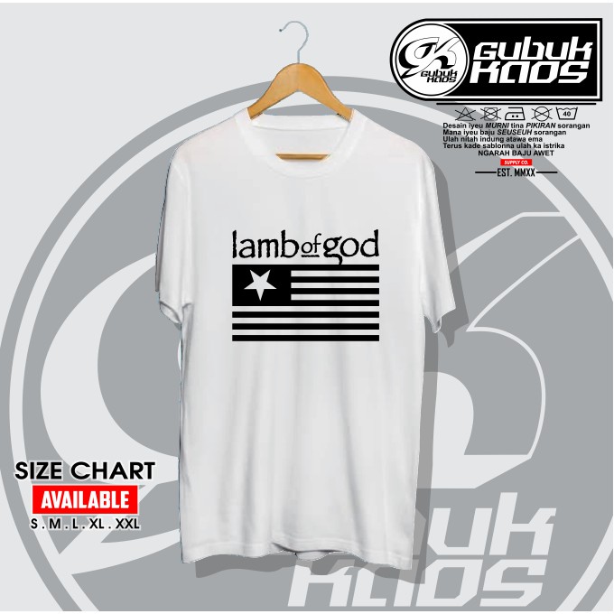 BAJU KAOS LOGO FLAG LAMB OF GOD - GUBUK.KAOS