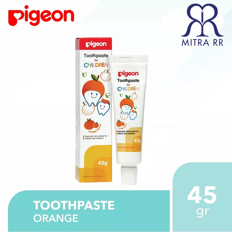 PIGEON Toothpaste Odol Pasta Gigi Bayi Anak Fluoride Free 45gr Orange Strawberry Tooth paste