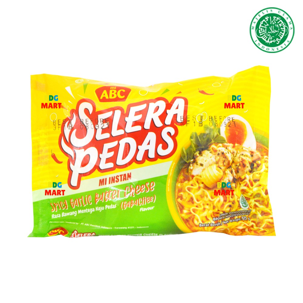 

ABC Selera Pedas Spicy Garlic Butter Cheese Mie Instan Kuah Bawang Keju Halal MUI - 80gr