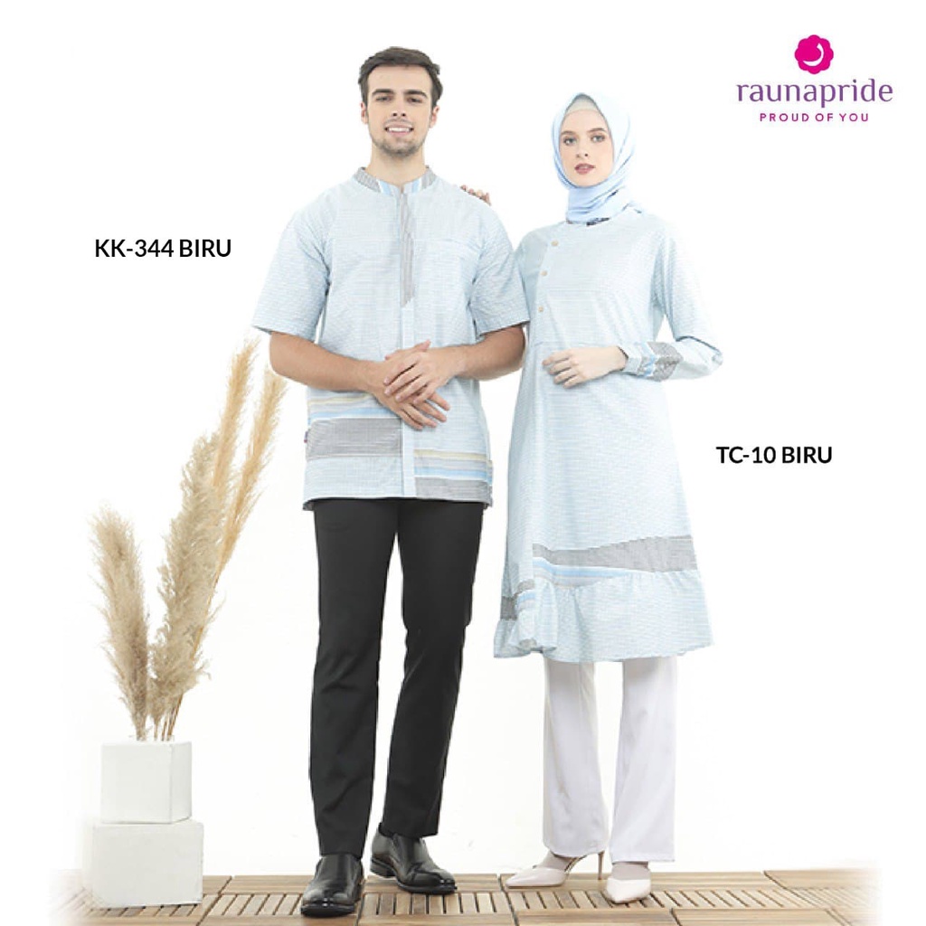 SARIMBIT RAUNA COUPLE 344 / RK 344 - KK 344 - TC 09 Biru / Bisa dibeli terpisah / fashion muslim