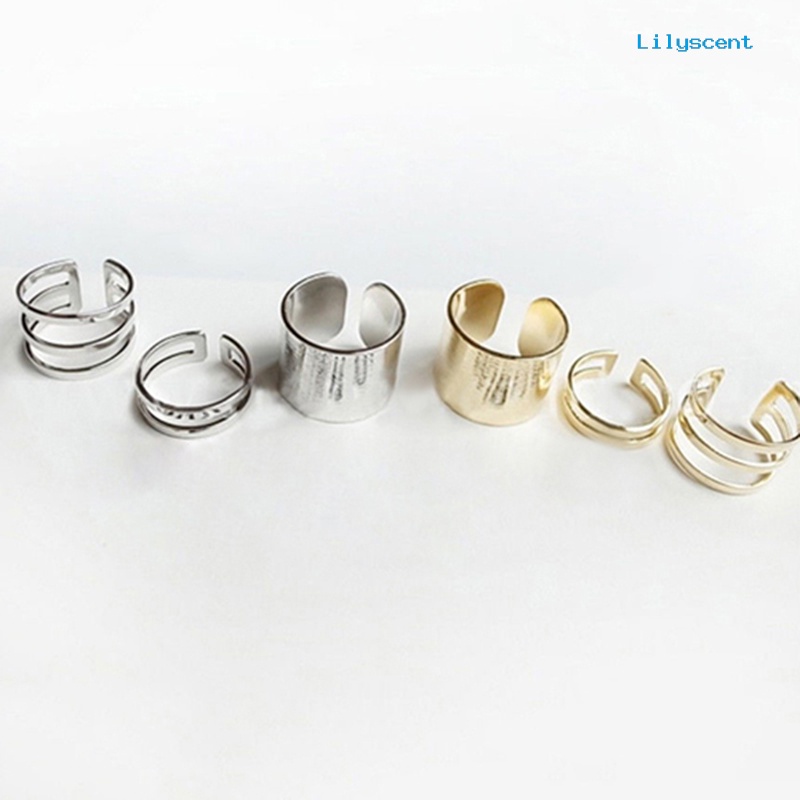 Ls 3pcs / Set Cincin Knuckle Midi Model Terbuka Untuk Hadiah Natal Charms