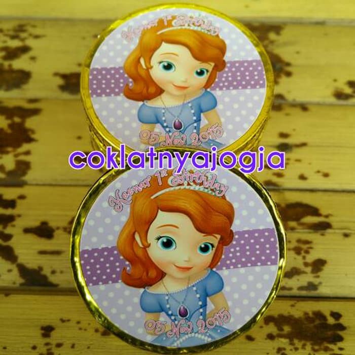 

Souvenir Coklat Coin Medium 3,5cm Tema Sofia the First promo