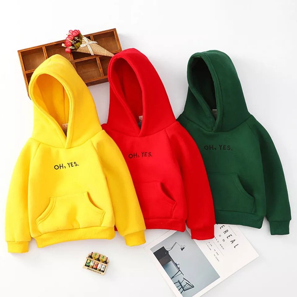 OH YES SWEATER HOODIE ANAK BORDIR / SWEATER HOODIE ANAK TERMURAH