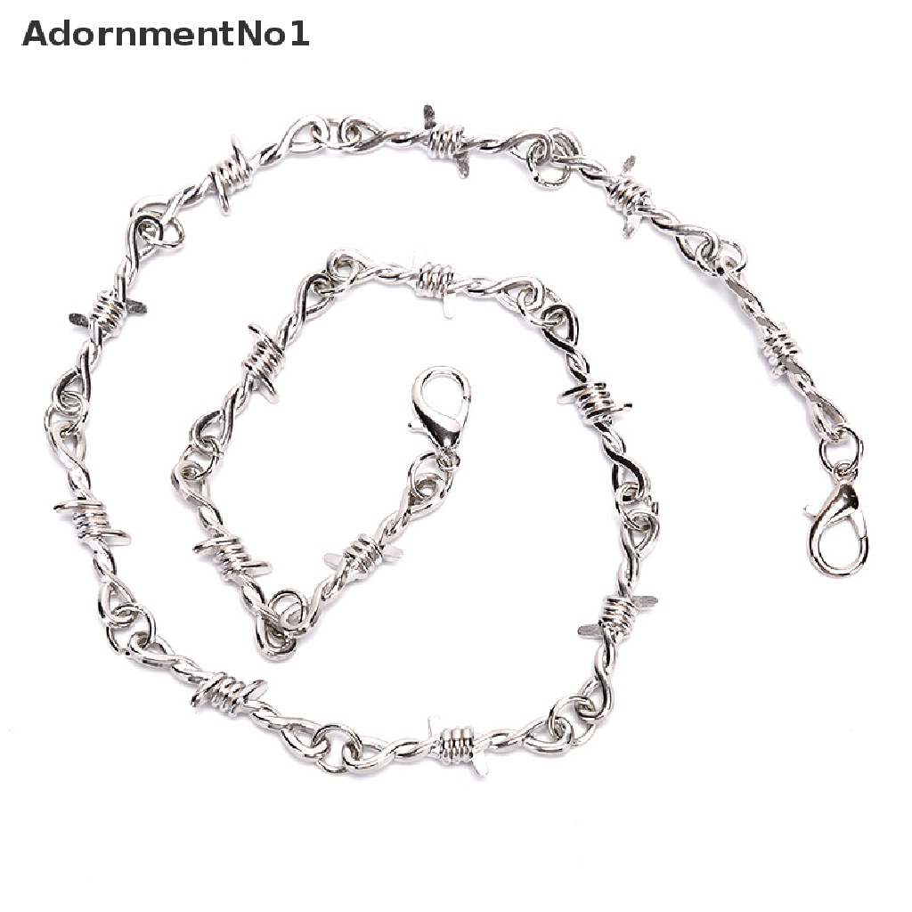 (AdornmentNo1) Kalung Choker Rantai Duri Gaya Punk Hip Hop Untuk Pria / Wanita