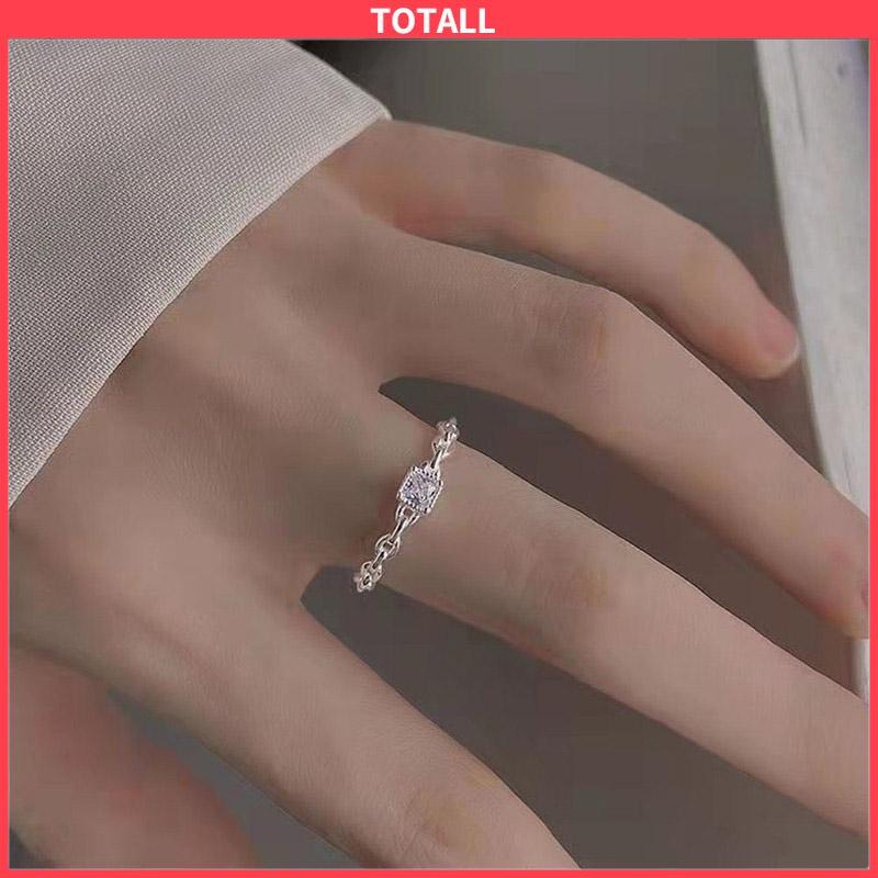 COD Cincin Berlian Persegi Model Terbuka Untuk Wanita-Totall