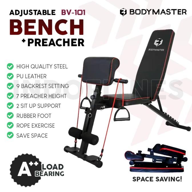 Adjustable Preacher Bench - Kursi bangku Fitness Alat Gym Sit up