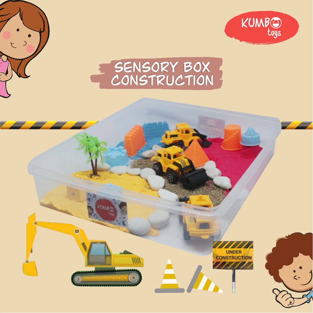 Construction Sensory  Box Sensory  Play  Mainan Edukasi 