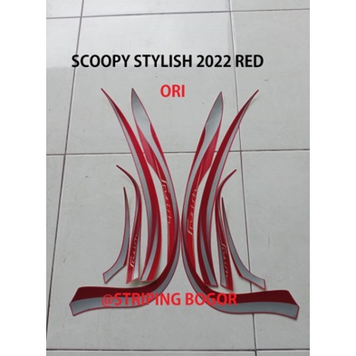 Sticker Motor Honda Scoopy Stylish 2022 Merah