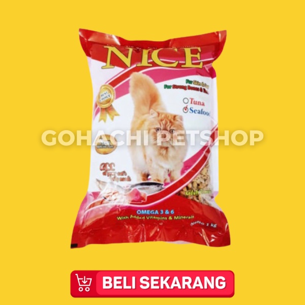 NICE REPACK 1KG SEAFOOD - MAKANAN KUCING NICE SEAFOOD 1KG