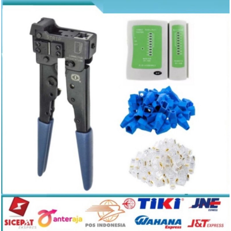Paket Crimping Tyco Cat5+Connector/Plugboot/Tester