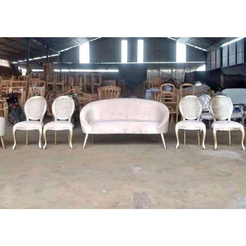 kursi pelaminan modern sofa kain beludru