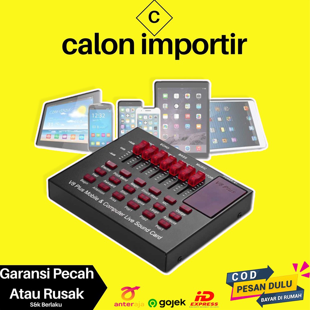 Soundcard V8 Plus Taffware Original Audio USB External Bluetooth Bisa Untuk HP Handphone PC Laptop