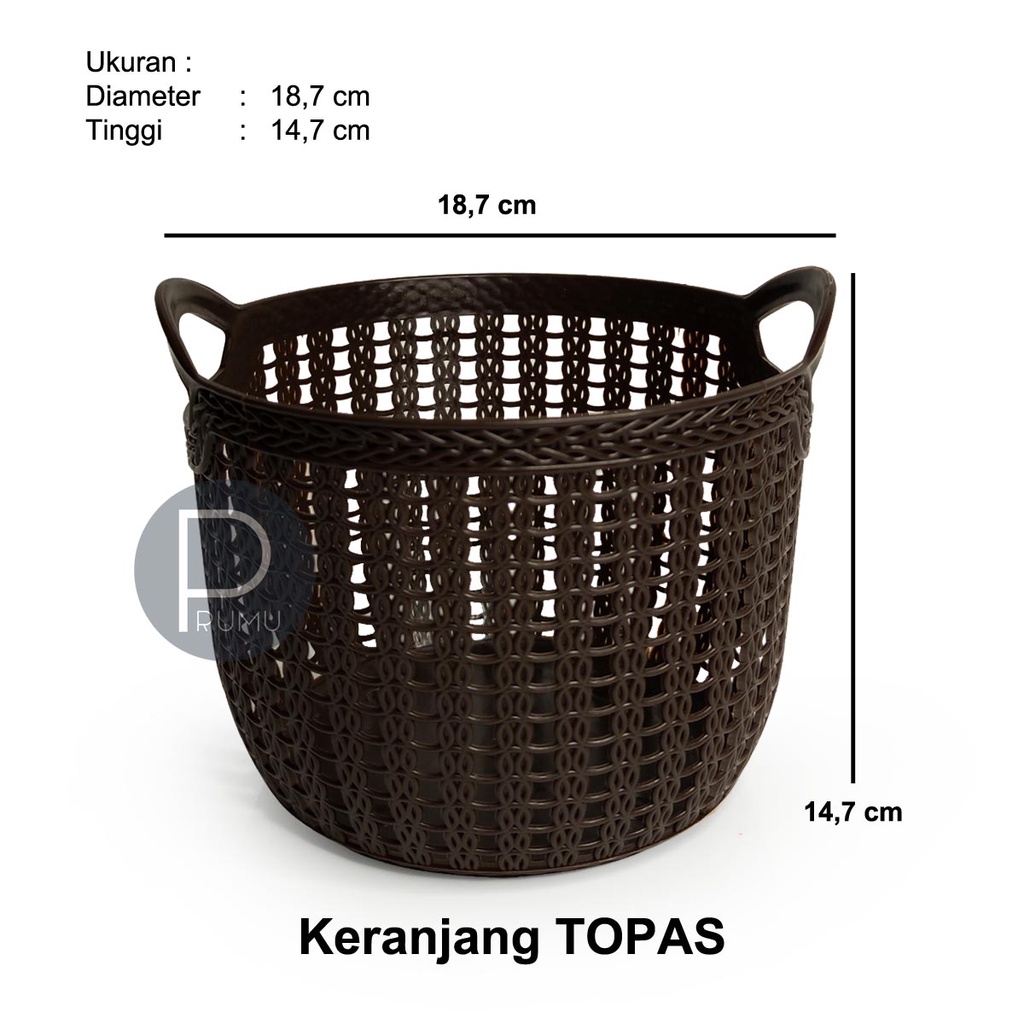 Keranjang Serbaguna - Keranjang Bulat - Keranjang Plastik - Keranjang Penyimpanan - Tempat Penyimpanan - keranjang organizer - Topas