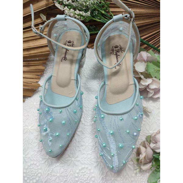 sepatu rafaizoutfit sierna tali wrna babyblue 5cm kaca