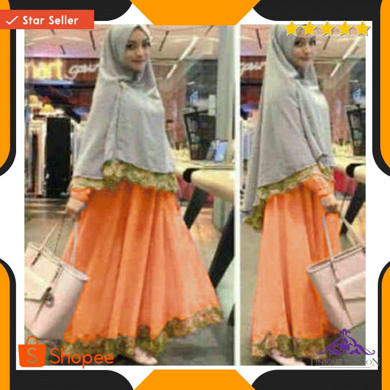 Raisha Orange Vl Baju Gamis Wanita
