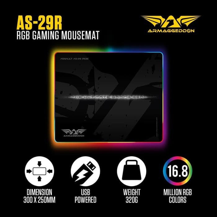 Mousemat Gaming Armaggeddon AS-29 RGB ( Mousepad Armaggeddon AS29 RGB )