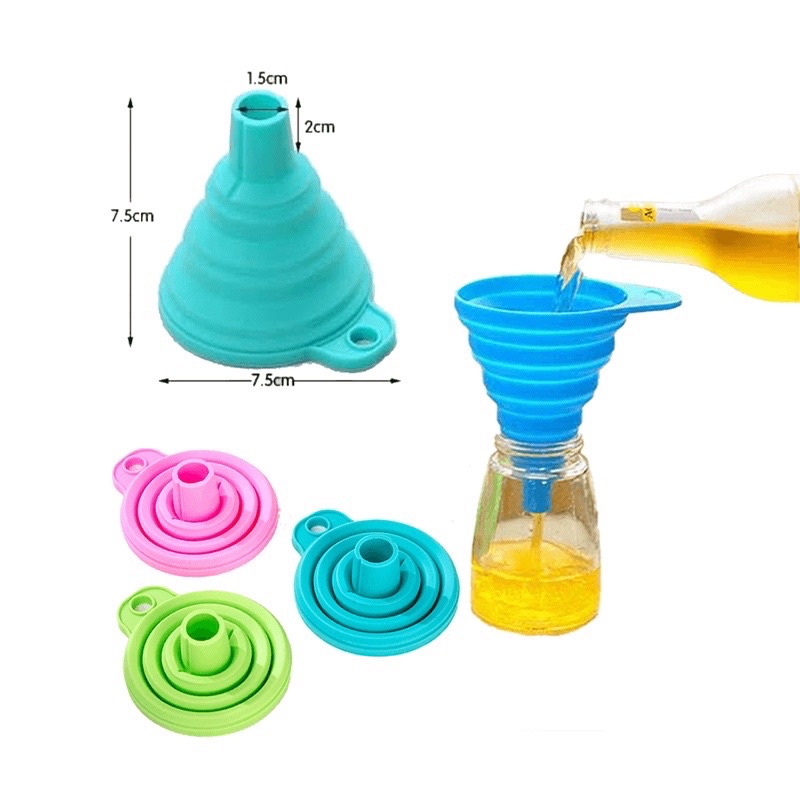 Corong Air Lipat Silikon / Corong Minyak Lipat Portable Serbaguna Silicone Funnel