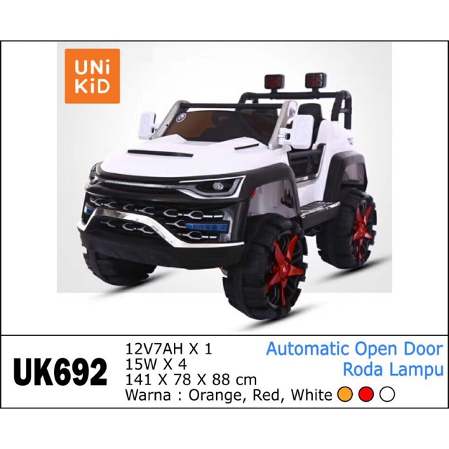 Mobil Aki Mainan Anak Unikid UK692 Warwold Pintu Elektrik UK 692