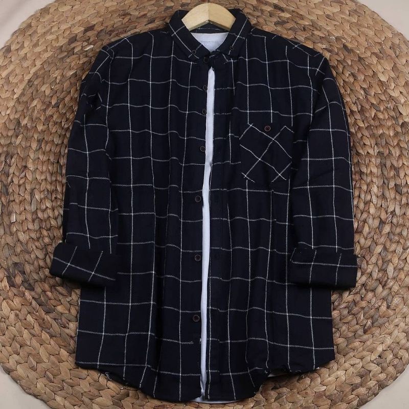 Kemeja Flanel Wanita Flanel Wanita Casual Lengan Panjang  Atasan Wanita  Kemeja Wanita-F3