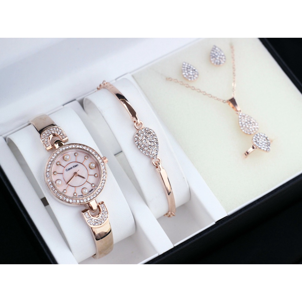 Jam Tangan Wanita Ck4070K Tali Rantai Free Box & Baterai - Bisa Cod