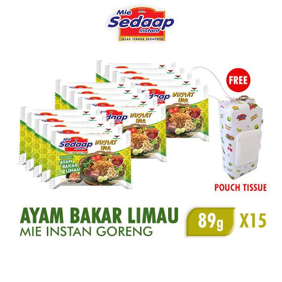 

Sedaap Mie Instan Ayam Bakar Limau 89 gr x 15 pcs Free Tissue Pouch