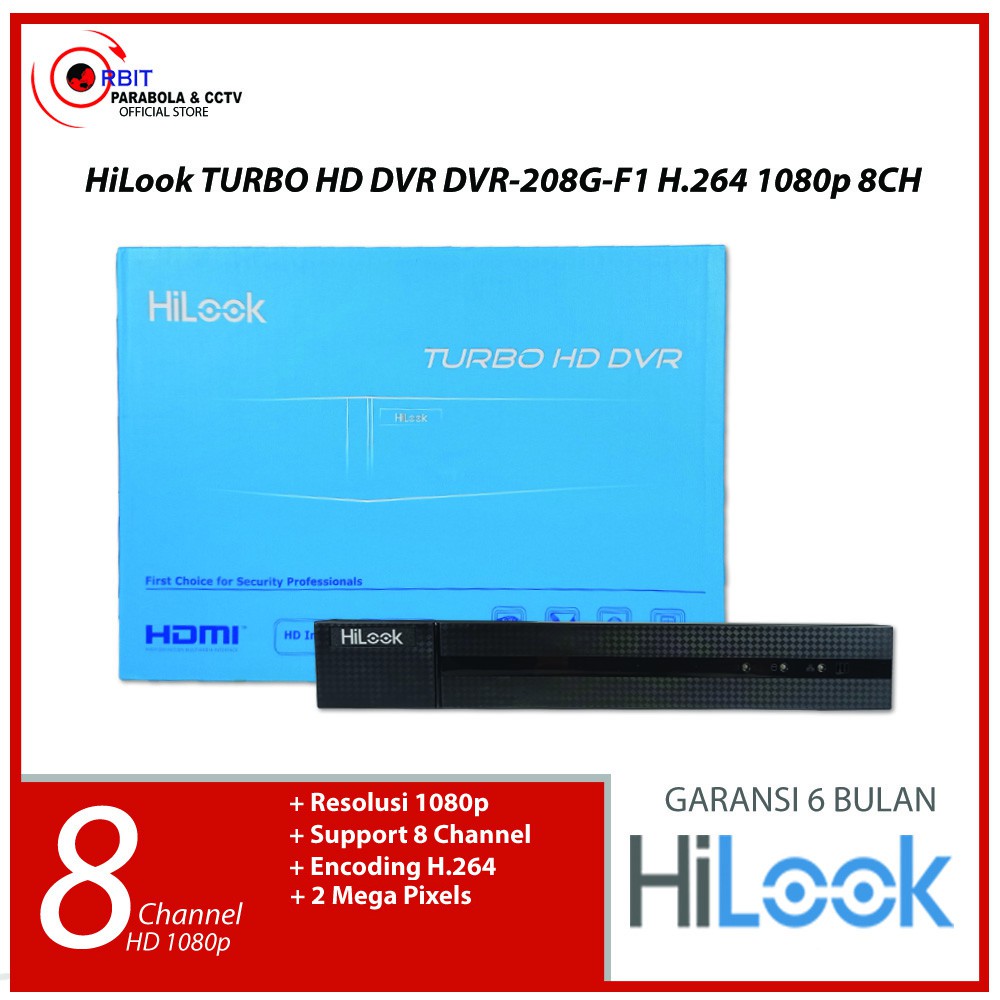 DVR HILOOK TURBO HD DVR DVR-208G-F1 H.264 1080p 16CH