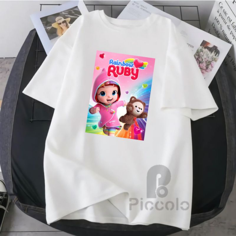 baju kaos anak ruby rainbow bahan premium