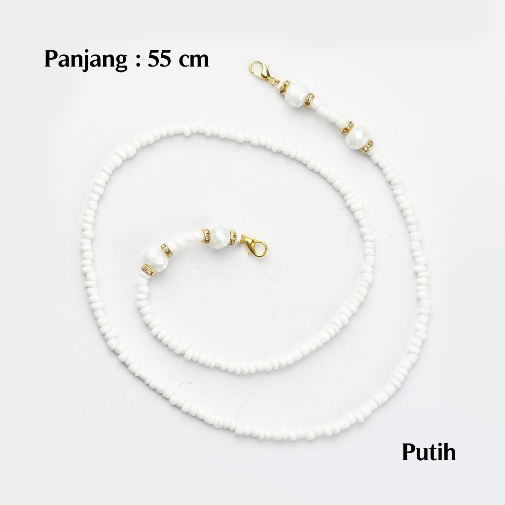 Gantungan Kalung Strap Masker Tali Masker Kristal 55&amp;60 cm