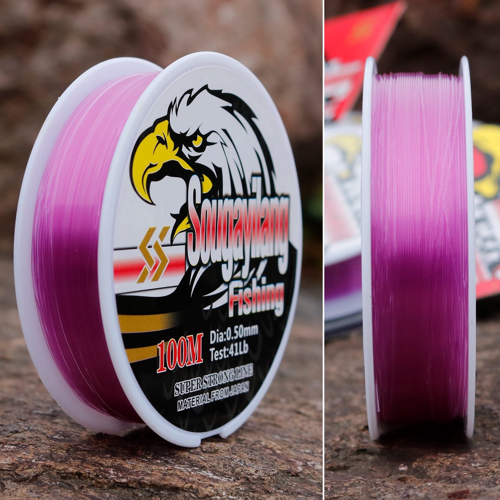 100M Nylon Fishing Line 11LB-41LB Kuat dan Tahan Lama Untuk Air Tawar Untuk Carp / Slive Carp / Balok