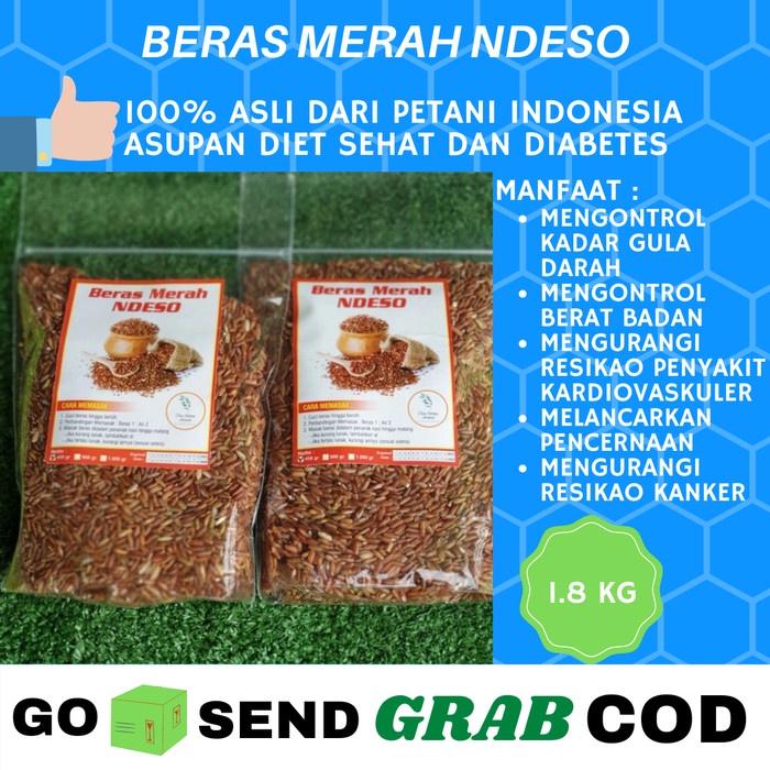 

Beras Merah Ndeso Pulen 1.800 Gram 1.8 Kg Asupan Diet Sehat & Diabetes