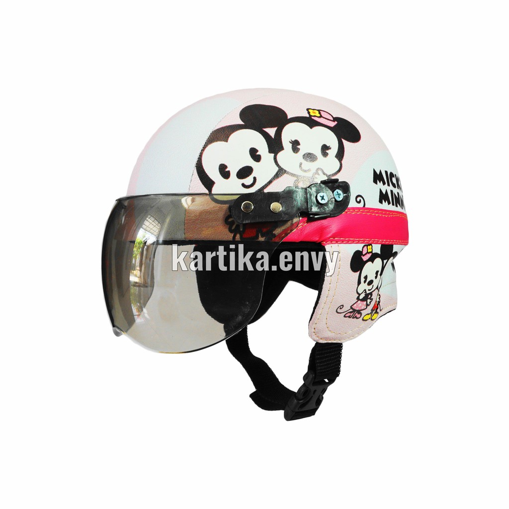 Helm Anak SUPER Balita Retro Mickey Minnie Mouse