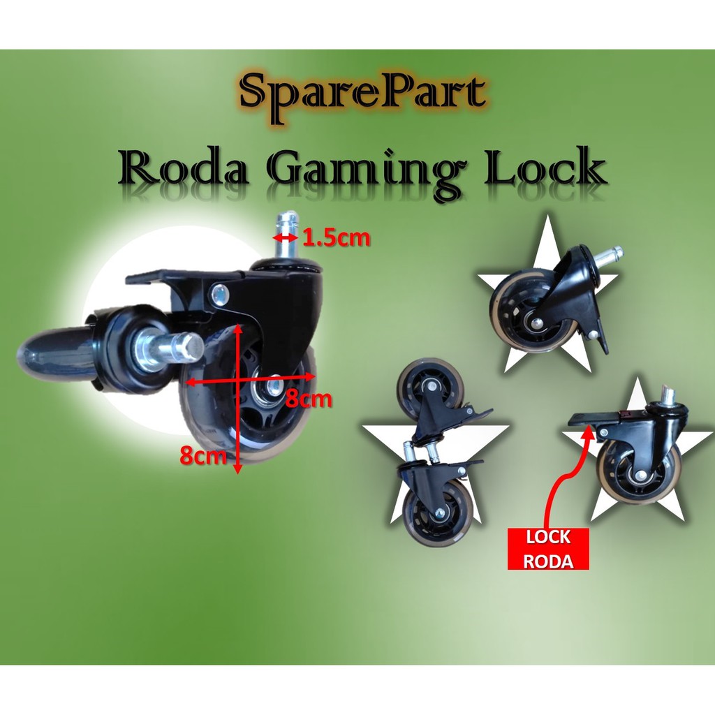 Termurah Sparepart Roda Kaki Kursi Gaming Lock, Kantor, Berkualitas, Awet,Paling Murah Dibekasi