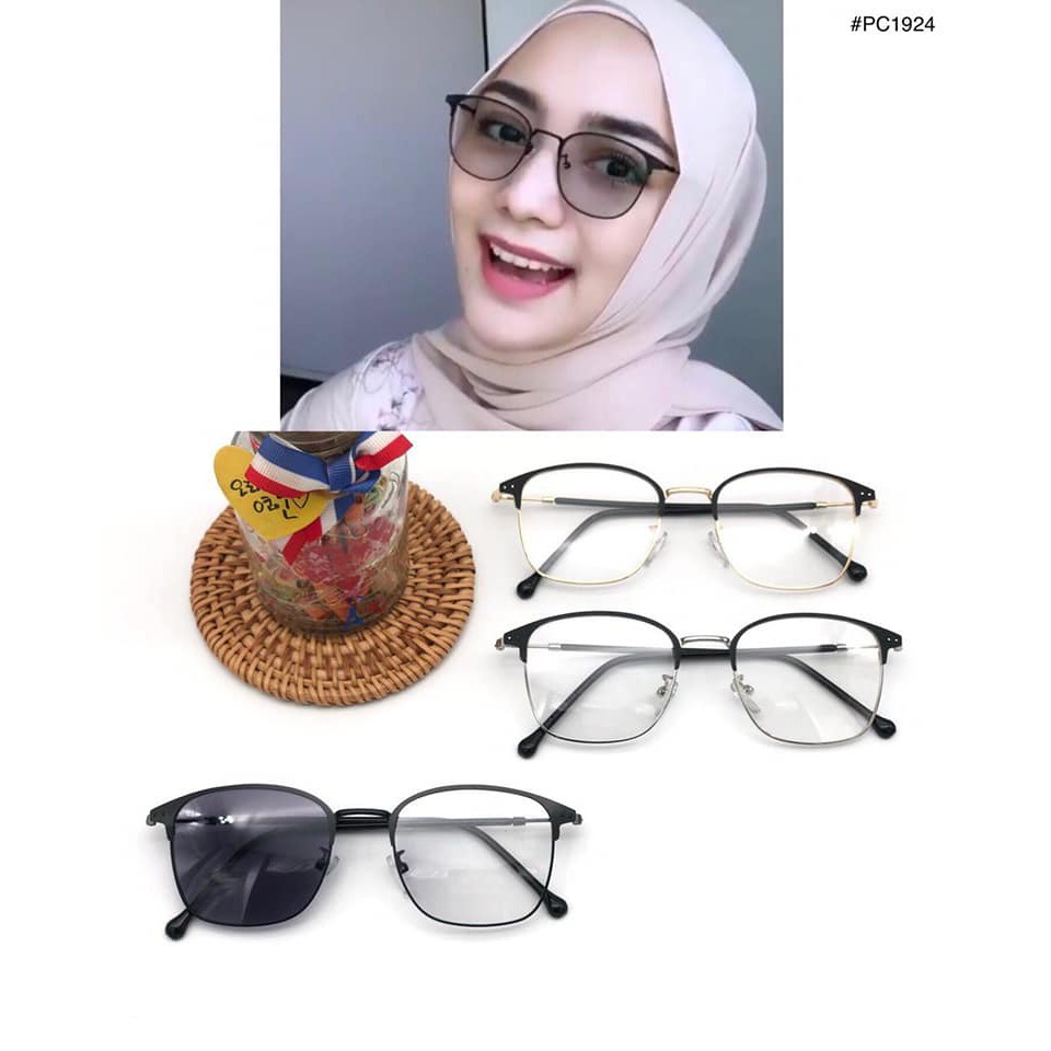 kacamata frame wanita dan pria 1924 lensa sudah photocromic normal