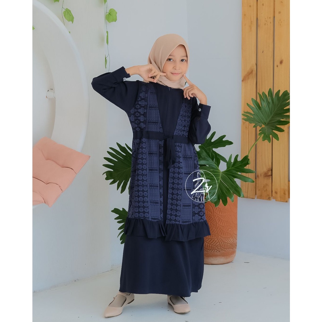 Gamis aleema by zr MOM &amp; KIDS COUPLE kartika Burkat S M L ibu anak ootd kondangan lebaran fashion muslim busana syari wanita gaun hijab pesta murah