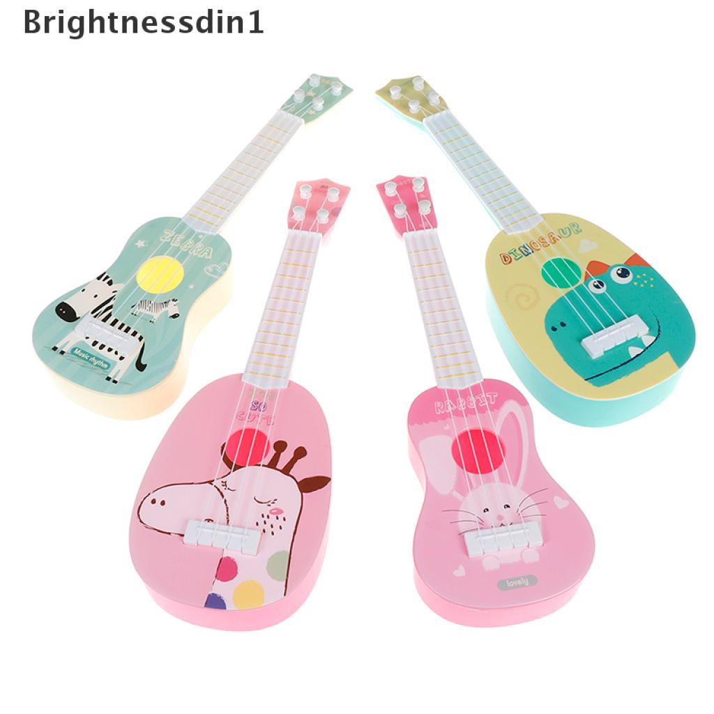 (Brightnessdin1) Mainan Edukasi Gitar Ukulele Montessori Untuk Anak