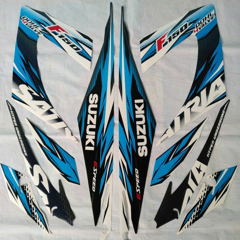 STRIPING STICKER LIS BODY MOTOR SATRIA FU 2013 ABU PUTIH FU FACELIFT
