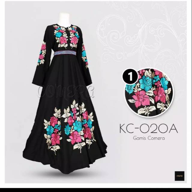 Gamis Comera KC-020 Jetblack Bordir