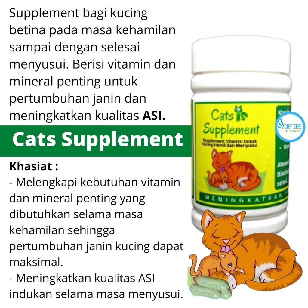 SUPLEMEN KUCING PELANCAR AIR SUSU INDUKAN KUCING FEFARM