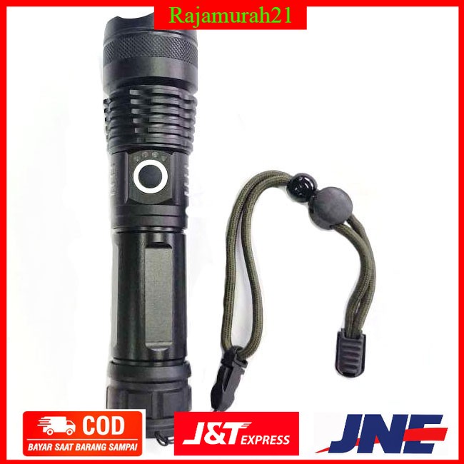 TaffLED Senter LED Long Range Zoom USB Rechargeable P50 - 7RFL10BK