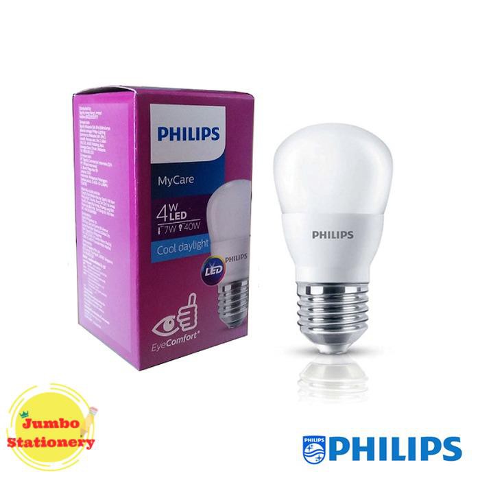 Lampu Bohlam LED Philips 4W 4 Watt 4Watt 4 W CoolDayLight Putih