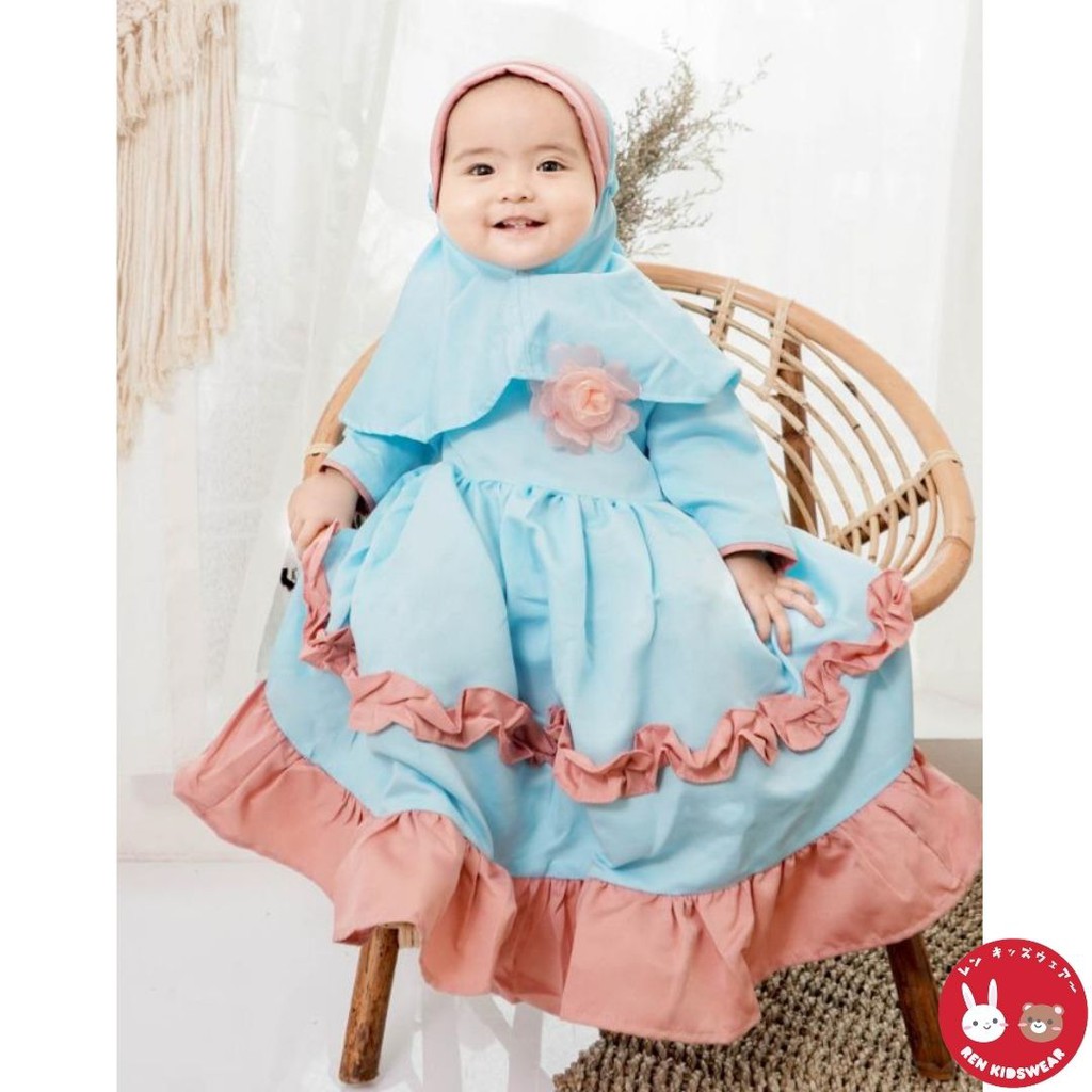 Callia gamis dress bayi 0 12 18 bulan balita anak cewek baby calia baby gamis pesta anak perempuan baju muslim anak dress muslim bayi baby flowy lebar