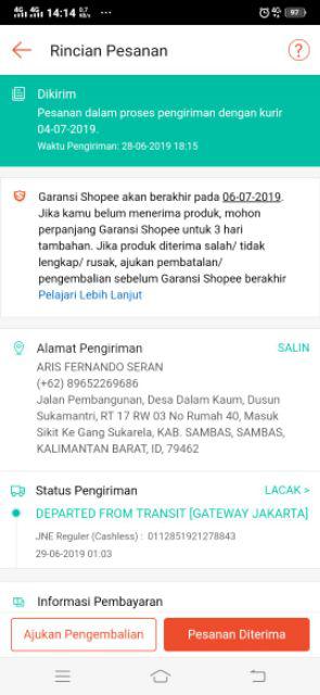 Status Pengiriman Shopee Estatu Para Zap